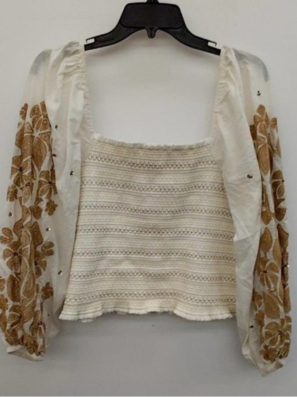 Anthropologie Smocked Embroidered Top - Picture 7 of 10